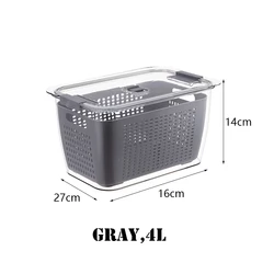 Fresh-keeping Vegetable And Fruit Storage Bin Refrigerator Food Storage Containers with Filter Basket