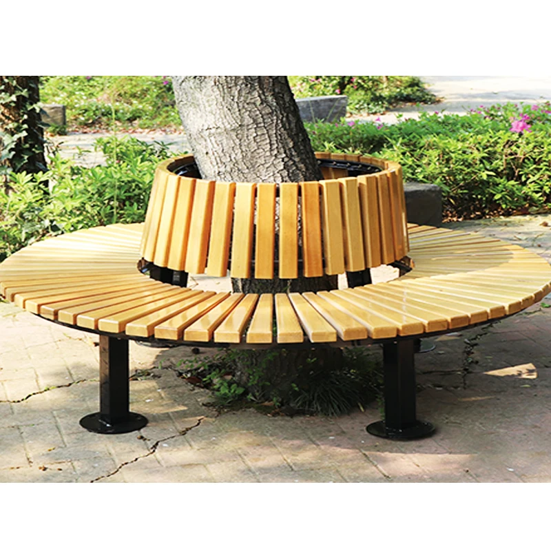 Outdoor garden patio stainless steel fiberglass metal cast iron bench dining table chair composite slat wpc wood pvc bench seats