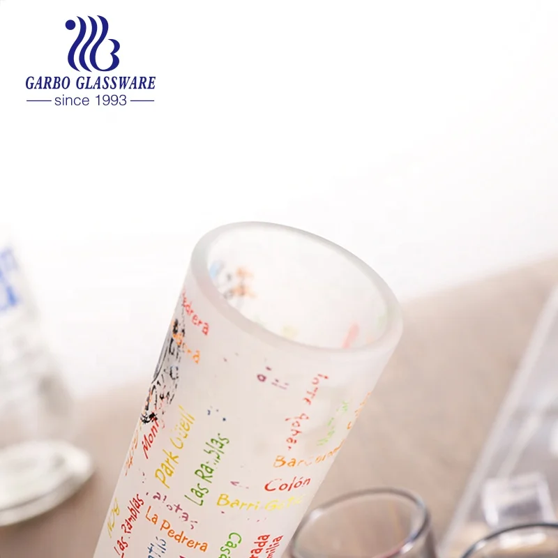 Stock 2.5oz Hot-selling Wholesale DIY-design Jigger Tequila Vodka Shot Glass with Custom Decals Cheap Price Stocked Shot Glass