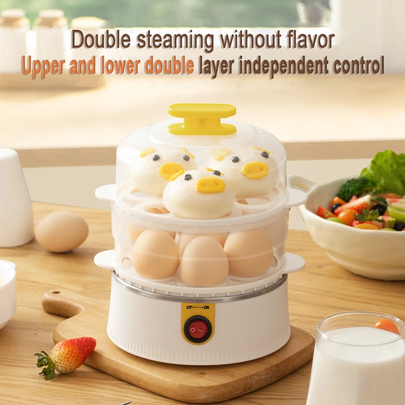 New Arrivals Steamer Automatic Egg Cooker Double Layer Home Use Electric Egg Cooker Rapid Eggs Steamed