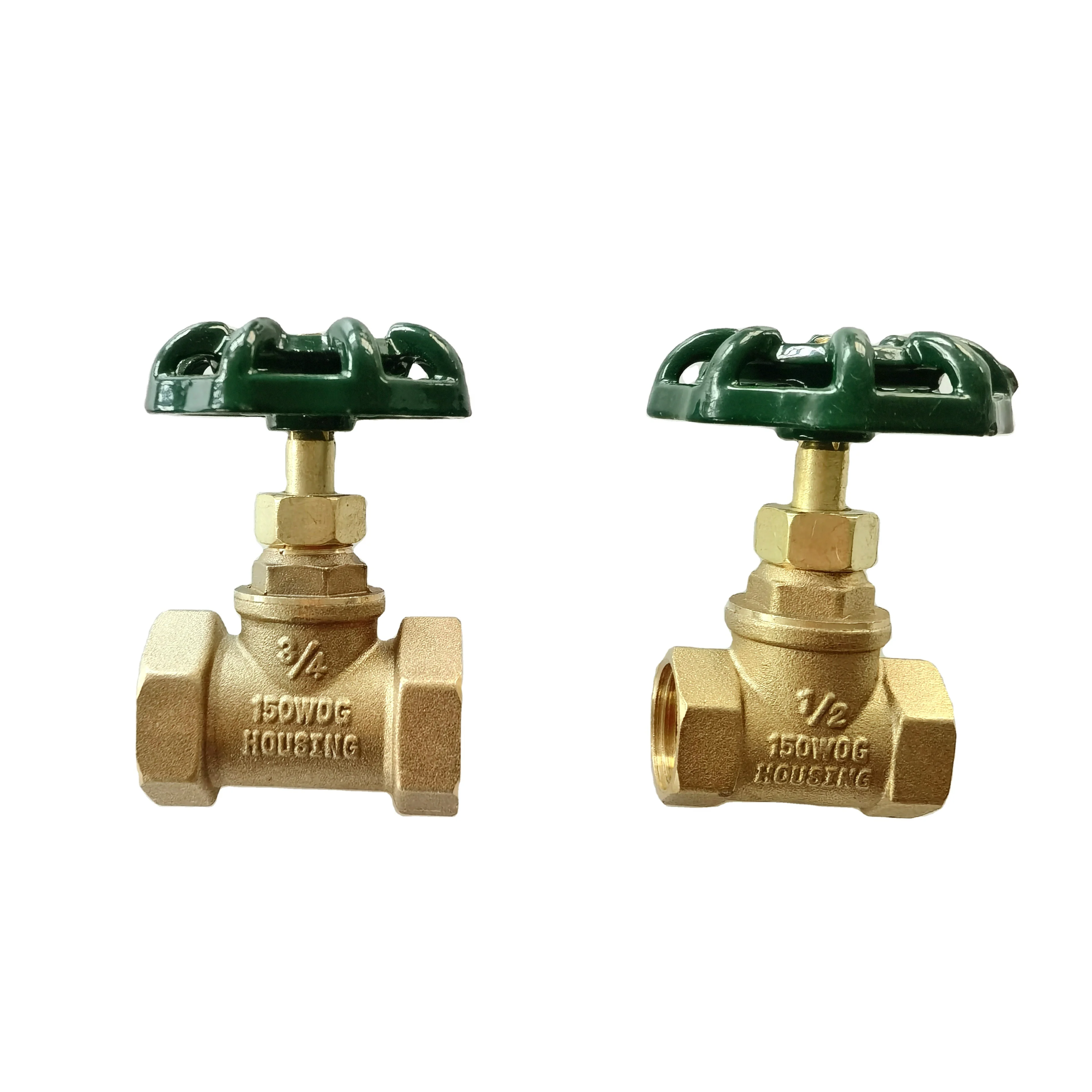 brass copper bronze forged stop globe valve with 1/2 3/4 inch green hand wheel