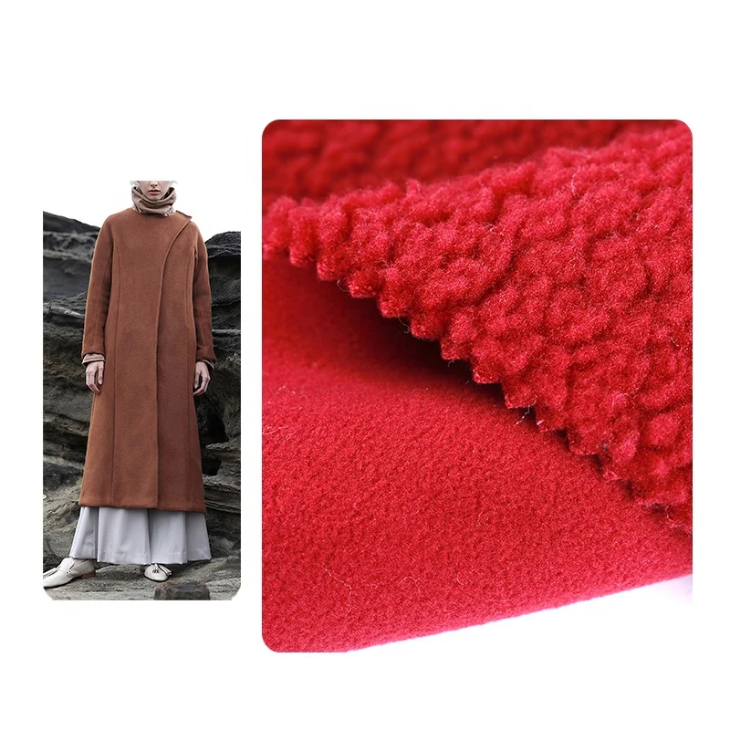 Индивидуальный цвет 100 переработанный полиэстер двусторонняя щетка одна сторона не скатывается вязаная овечья шерсть переработанная флисовая ткань полярная