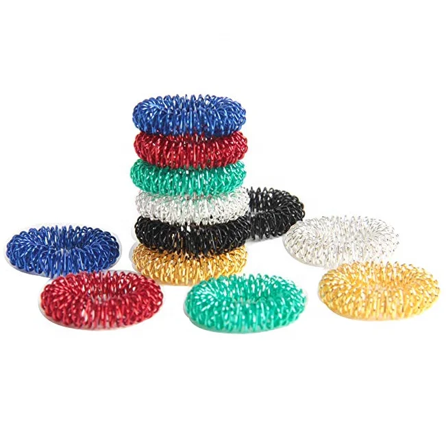 Acupressure Massage Sujok Ring Assorted Colors Spiky Sensory Rings