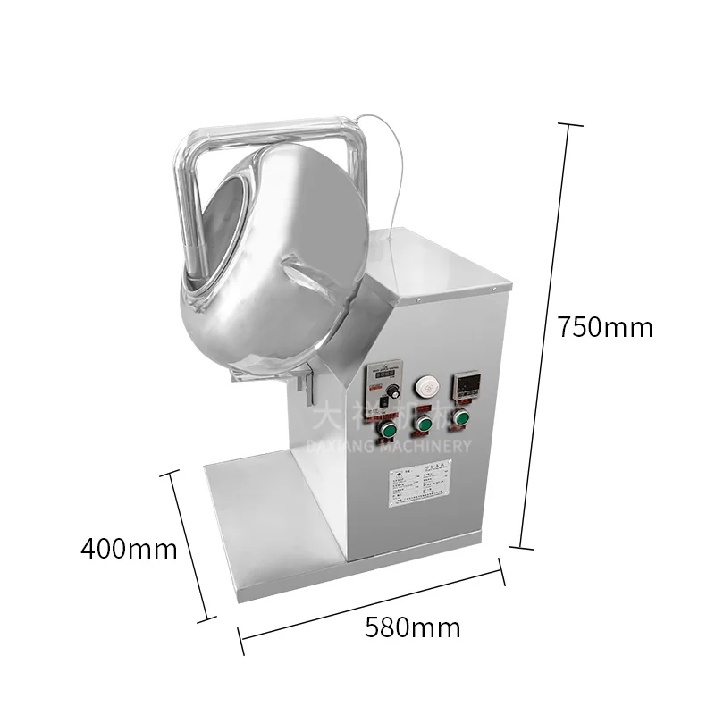BY-400 Small Business Easy Operation Food Grade Almond Nut Sugar Coating Machine For Chocolate