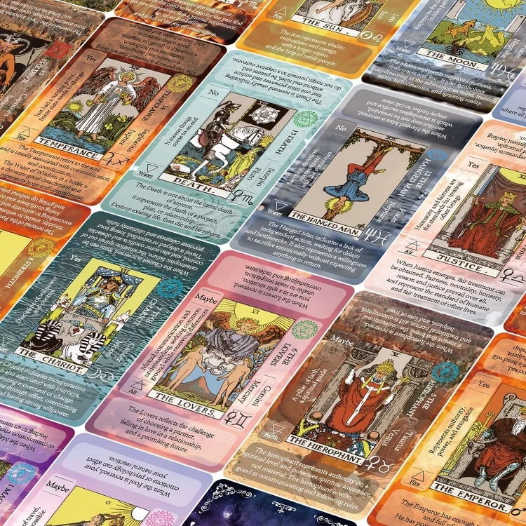 Manufacturer wholesale best selling custom 78 print your own oracle gold foil tarot cards printing with guidebook