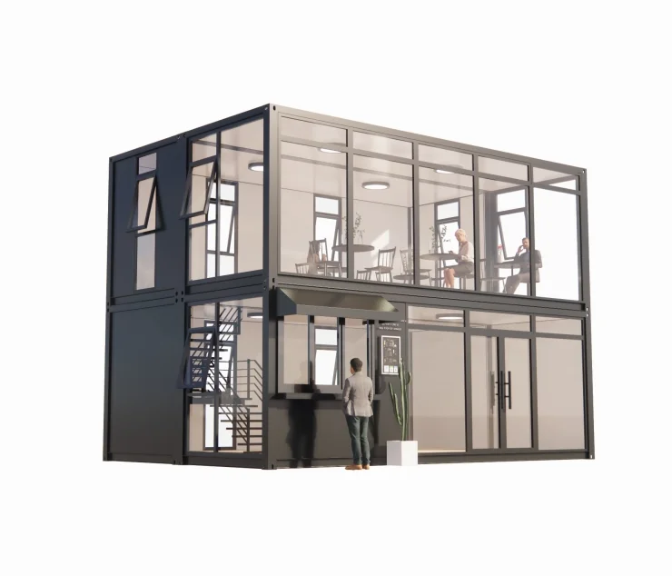 Supplier Prefab Container Cafe Home Coffee Shop Restaurant Fast Food Hospital Prefabricated House Kiosk For Shopping