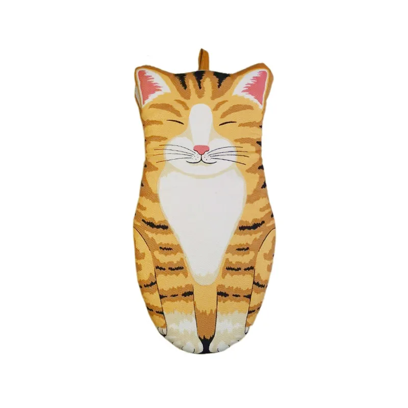 Wholesale funny cute cat oven glove baking insulation cotton oven mitt