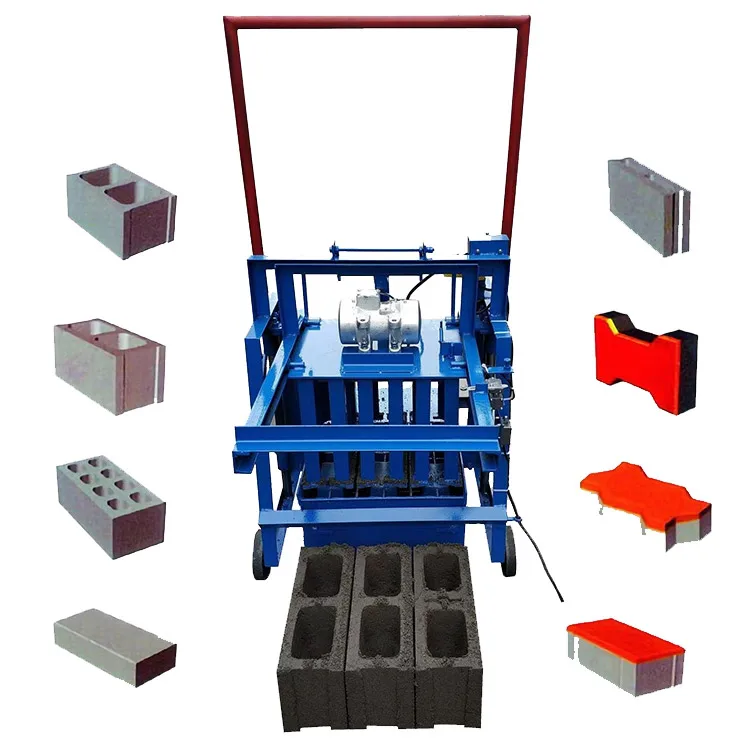 Low cost mobile egg laying type simple operation cement concrete brick making machine