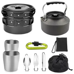 Travel Camping Cookware Perfect Outdoor Cooking Equipment Most Complete Camp Nonstick Pots Set