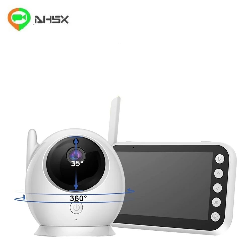 ABM100 4.3 Inch LCD Display Night Vision Wireless Baby Monitor Camera 2 Way Audio Temperature Monitor Video Baby Camera