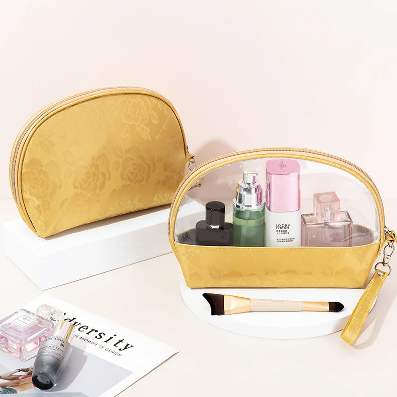 2024 New Fashion Transparent Cosmetic Bags Custom Leather For Women Multifunction Makeup Pvc Bag