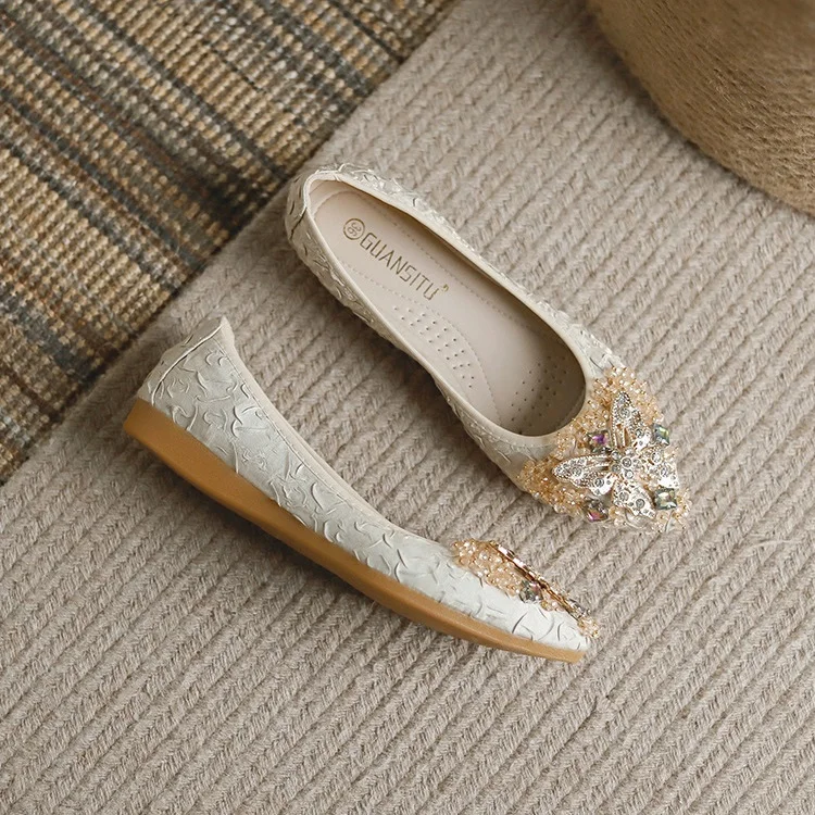 Size 35-45 Luxury Shiny Satin Flats Pointed Toe Dress Pumps Women Ballerina Flat Shoes For Wedding Party Loafers