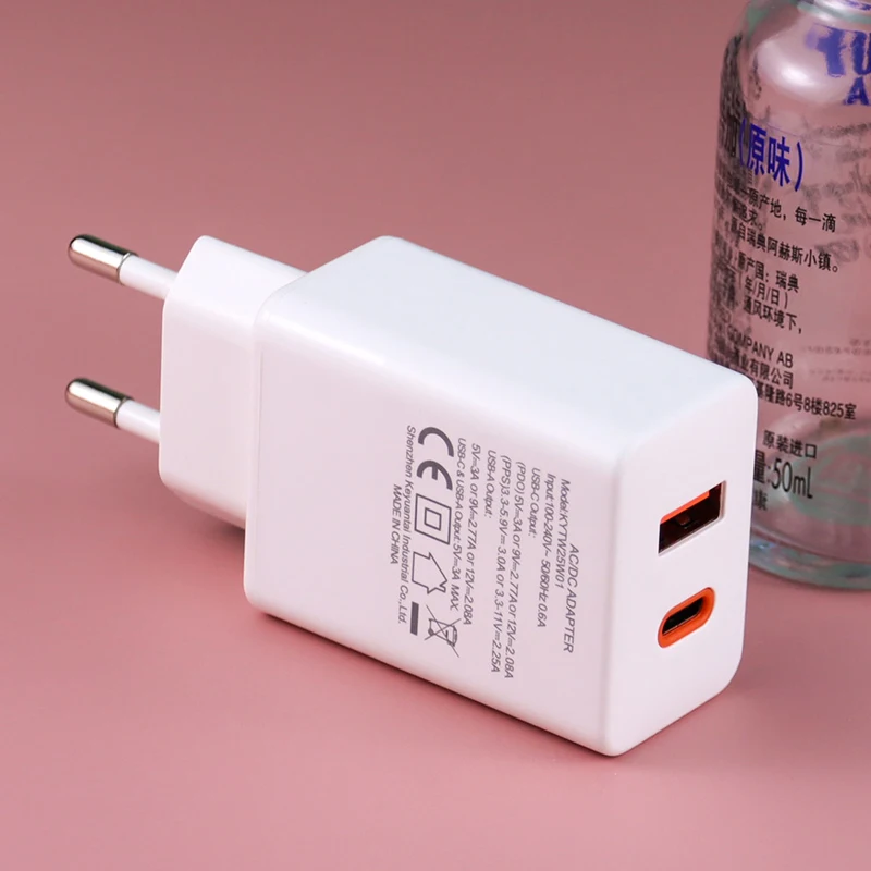 Зарядное устройство KYT 25 Вт с вилкой Стандарта CE/ROHS/KC/ERP для iPhone 13/Samsung