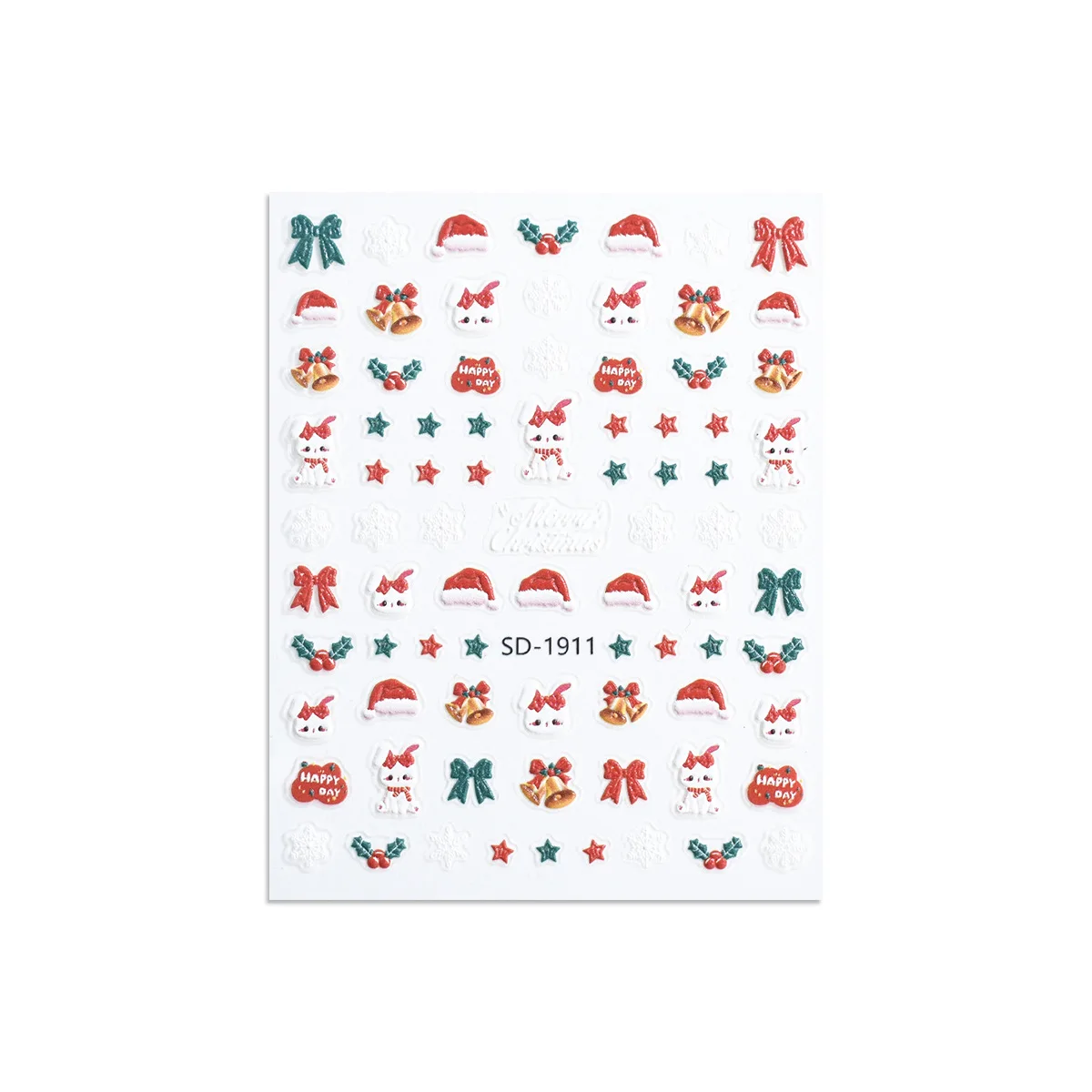 Nail Supplier Winter Self-Adhesive Decals Snowflake Elk Blue Leaves Christmas Tree Pattern Design Christmas Nail Art Stickers