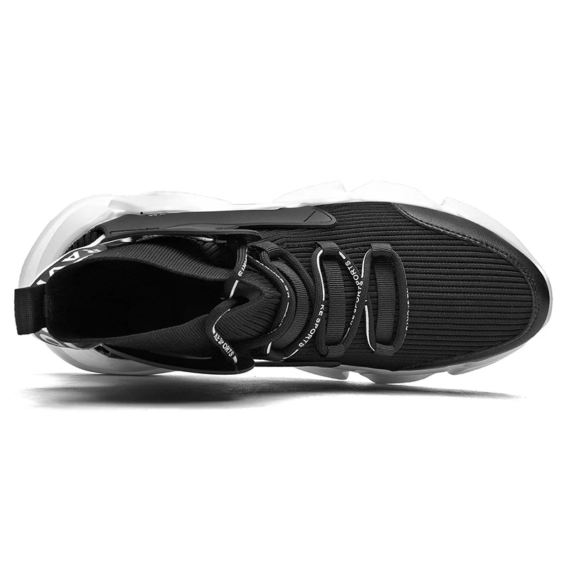 high cut mens Shoes Knitting Sock Sneakers  Flat Shoes men Walking sports casual chunky shoes