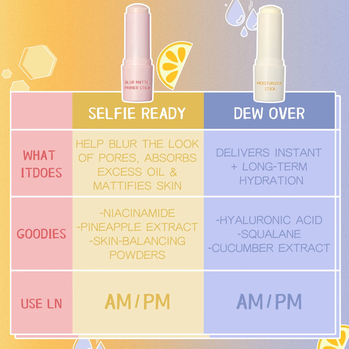 High Quality Moisturizing Nourishing Makeup Stick Set Private Label Organic Natural Vegan Lightening Face Primer Balm Stick