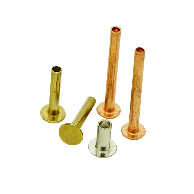 Nonstandard custom plated flat round head  semi-tubular rivets