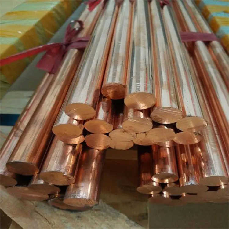 C10100 C11000 C11100 C12000 C12200 C11600 2.4 Meters Earth Copper Rod 16mm Copper Bars