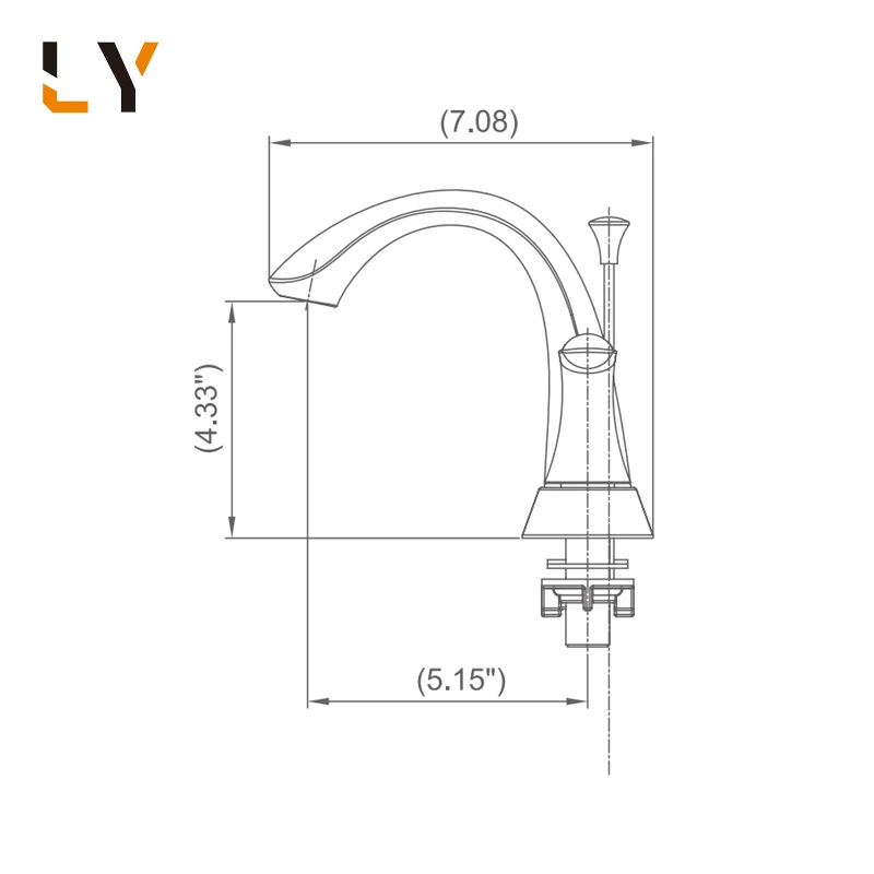 Modern Solid Brass Single Hole Chrome Face Wash Basin Faucet for Bathroom Vessel Sink