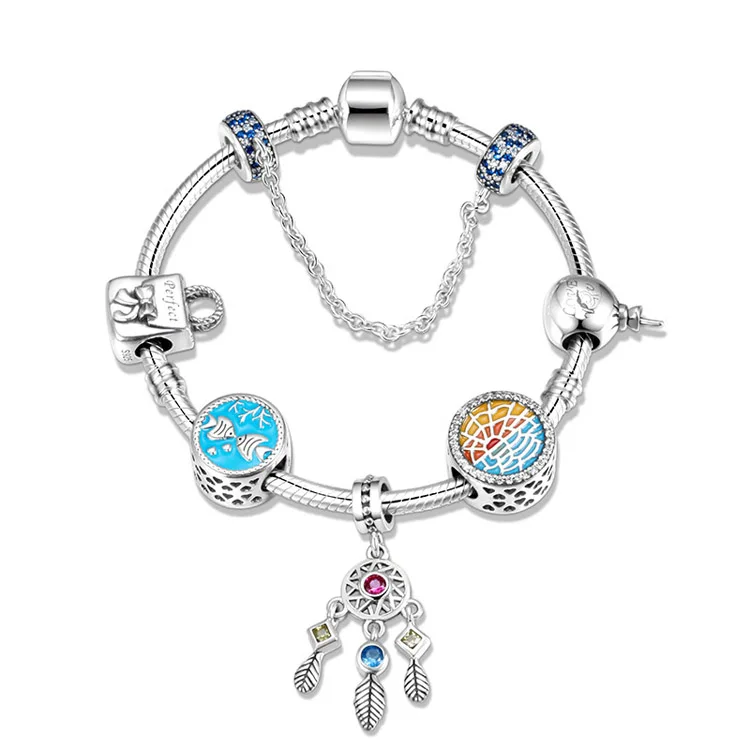 925 Sterling Silver Charms Bracelet Custom European Beads Bracelets for Women