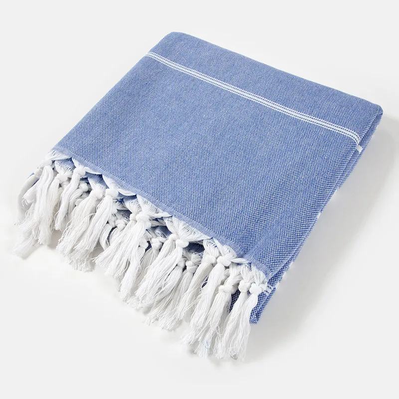Customized Stripe Pestemal Bag Fouta Turkish Cotton Bath Beach Towel Can Be Transform To Bag High Quality Cotton Beach Towel