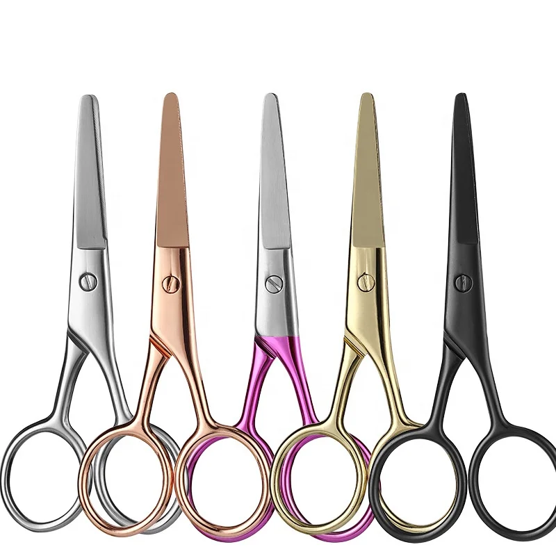 High quality Steel Professional Stainless Steel nose hair barber curve beard scissors