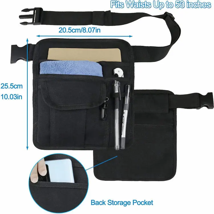High quality adjustable belt waiter waist canvas apron bag for restaurant server