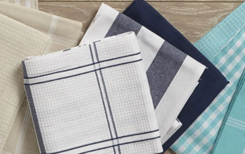 terry cotton kitchen towels four color stripe