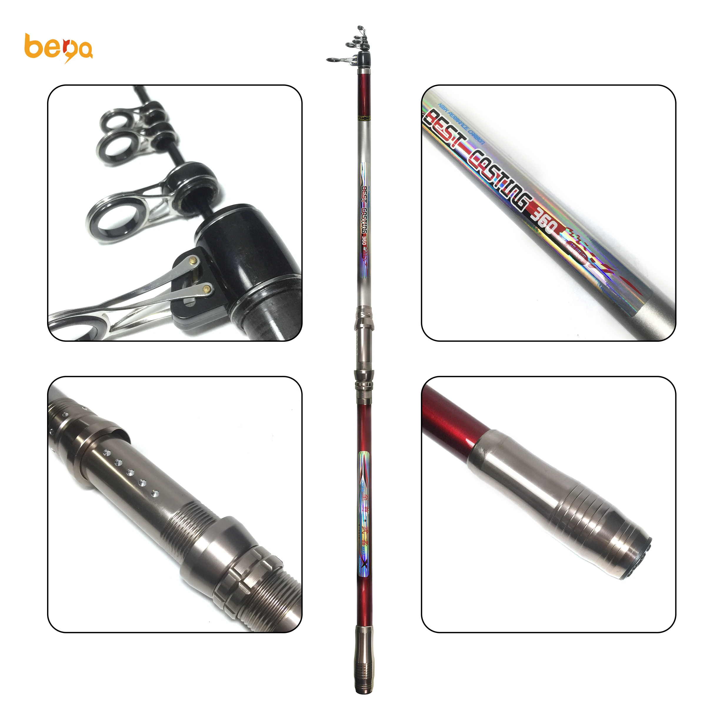 YUAN FUJI Accessories Telescopic Surf fishing rod 3.6m-4.5m Carbon Super Hard long throlling casting rod sea boat fishing rod