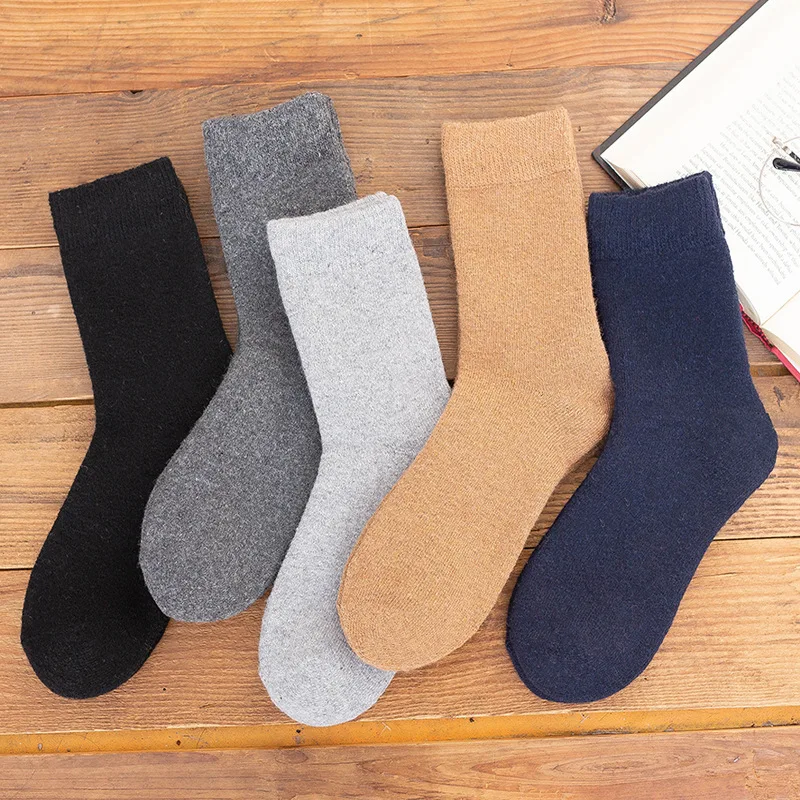 Winter Autumn Women Socks Thickened Wool Socks Cashmere Tube Terry Fuzzy Cozy Socks