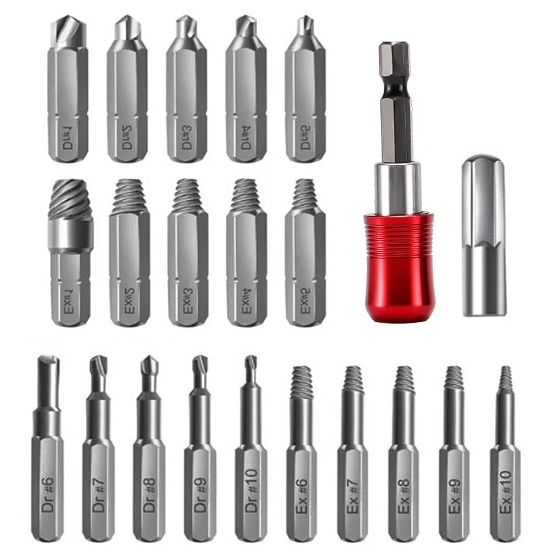 22PCS Damaged Screw Extractor Set - Cross-Border Bolt Disassembly Kit