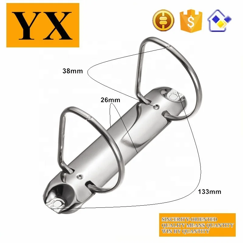 Factory supplies A4 size metal 133mm 2 ring D shape binder clip for folder
