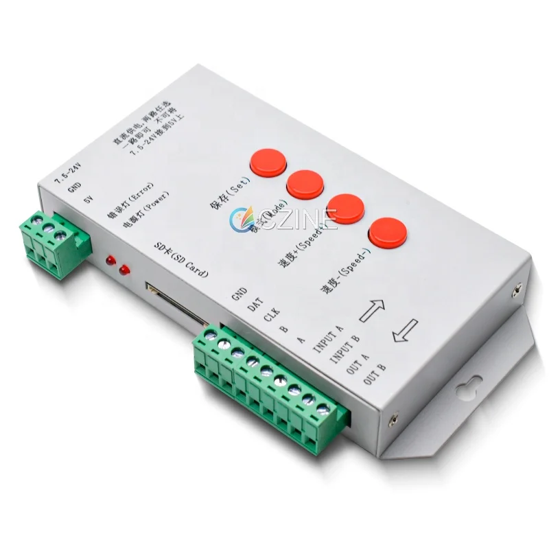 Контроллер светодиодный DC5-24V 256 г RGB для WS2801 WS2811 WS2812B LPD6803 SD карты T1000S