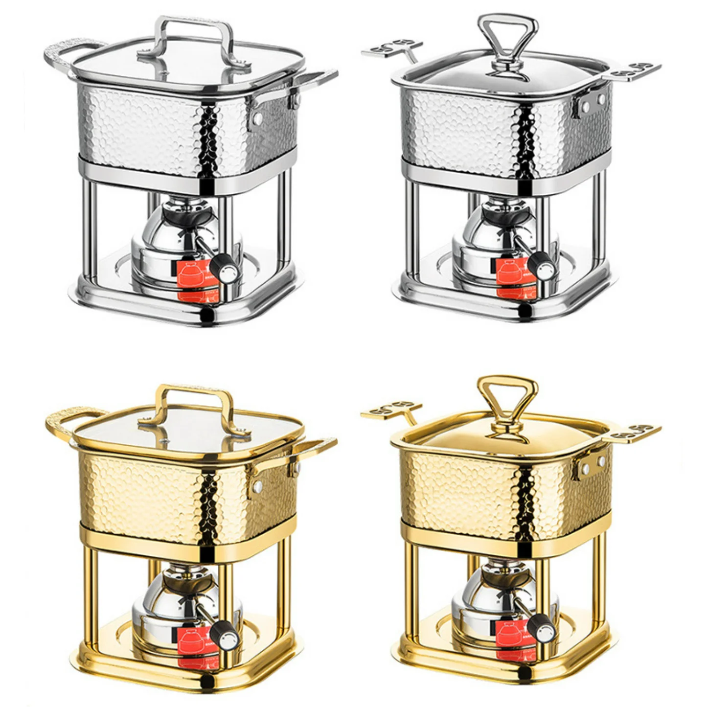 304 Stainless Steel Gas Heated Hot Pot / Square Shabu Shabu Hotpot