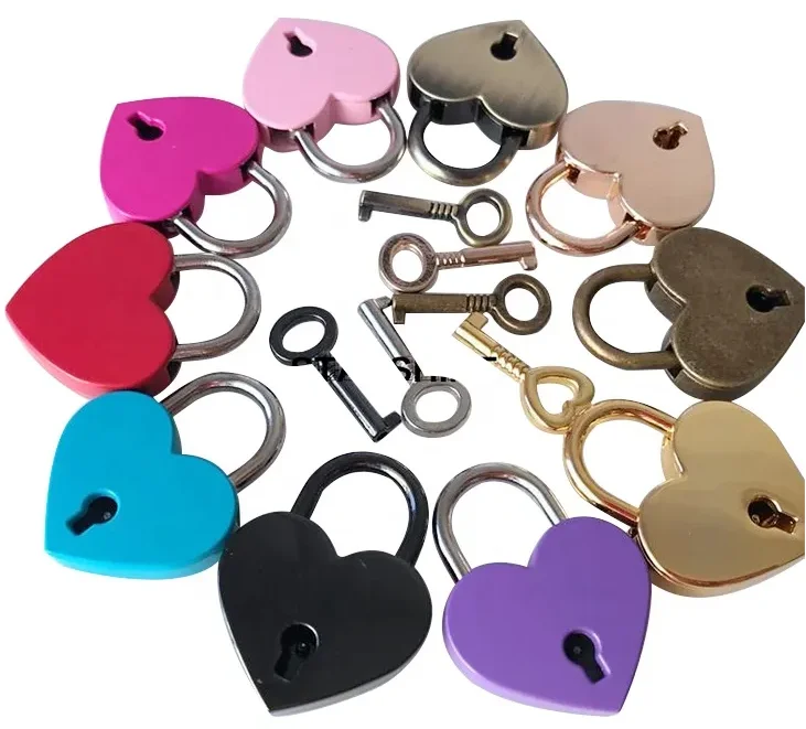 Cute heart shaped luggage padlock in macaron color Chastity Cage Accessories