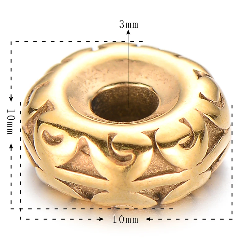 Bulk Wholesale Stainless Steel Loose Beads 10MM DIY Round Spacer Beads Charms for Bracelet Necklace Jewelry Making