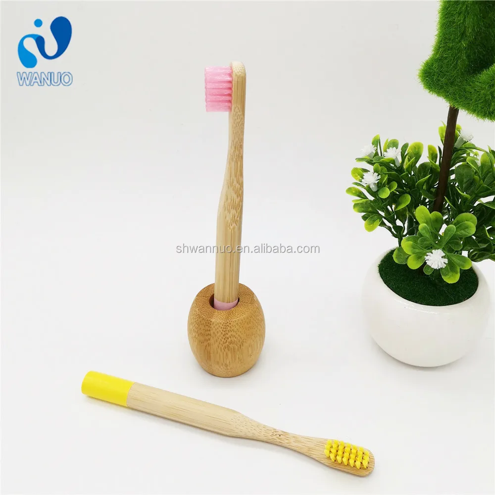 Wanuocraft, 100% биоразлагаемая, Экологически чистая, оптовая продажа, Пользовательский логотип, для взрослых, детей, для детей, круглая бамбуковая зубная щетка с древесным углем