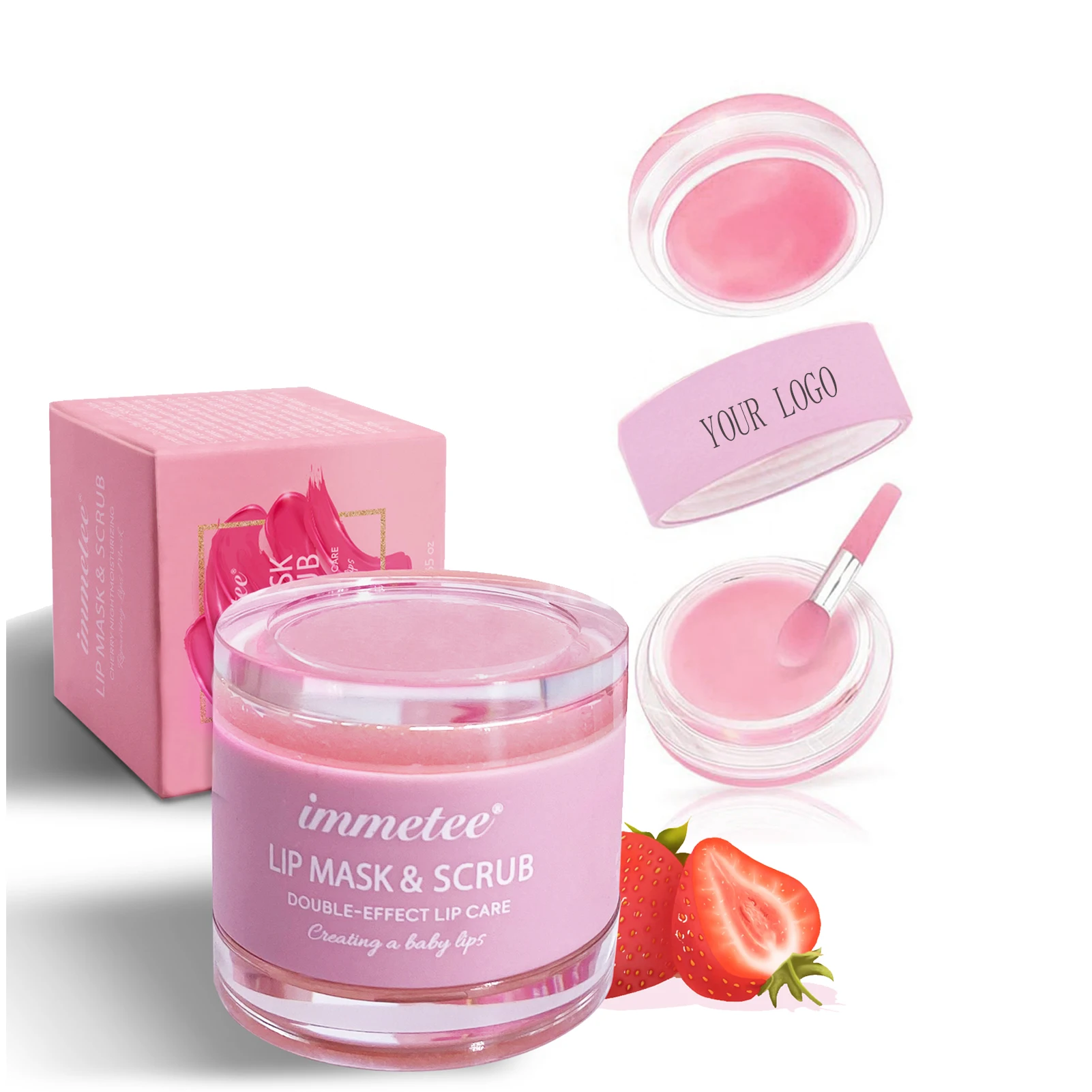 Hot Sale Lip Treatment Organic Hyaluronic Acid Double Sided Lip Care Scrub And Lip Mask