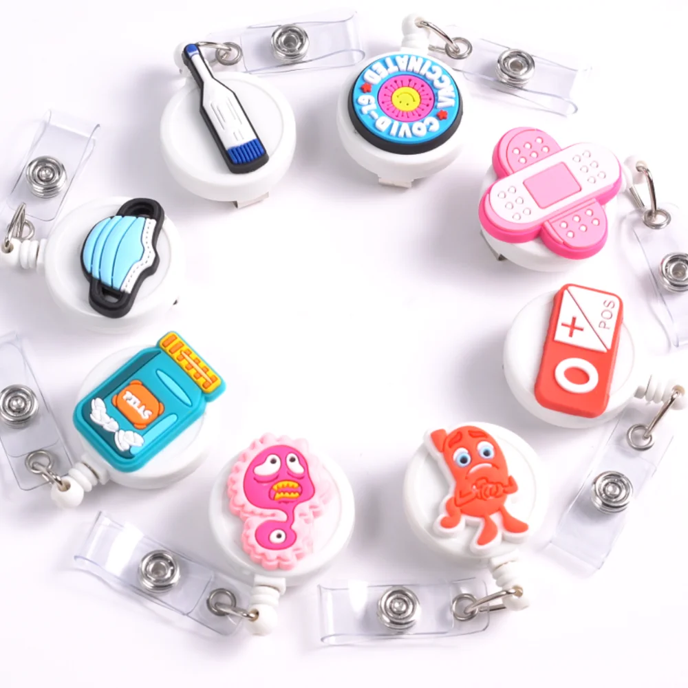 Bestom Retractable Healthcare Nurse ID Badge Reel with Belt Clip