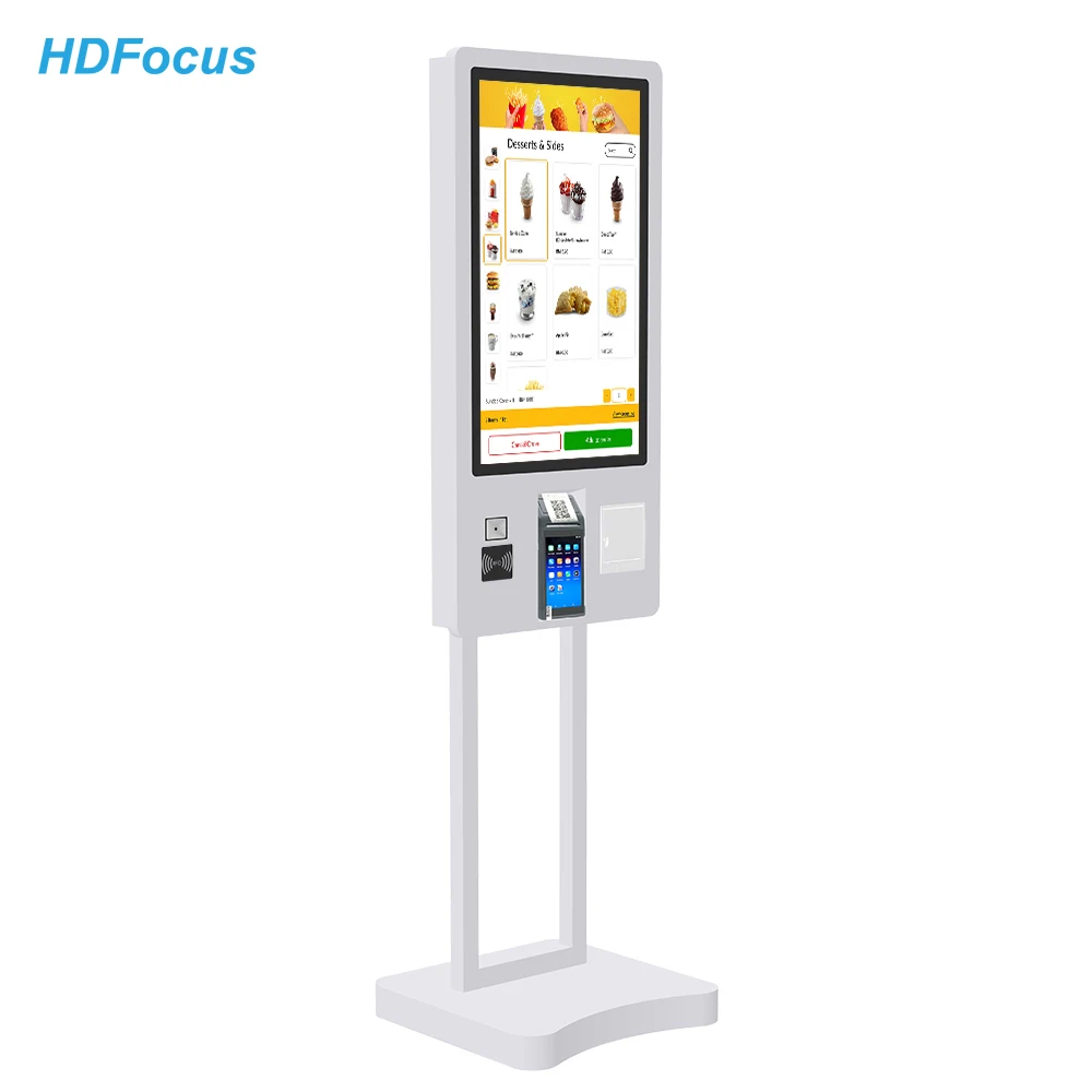 32 Inch Self Service Kiosk Pos Payment Terminal Kiosk Printer Qr Code Scanner Self Ordering Kiosk For Mc Donalds Burger