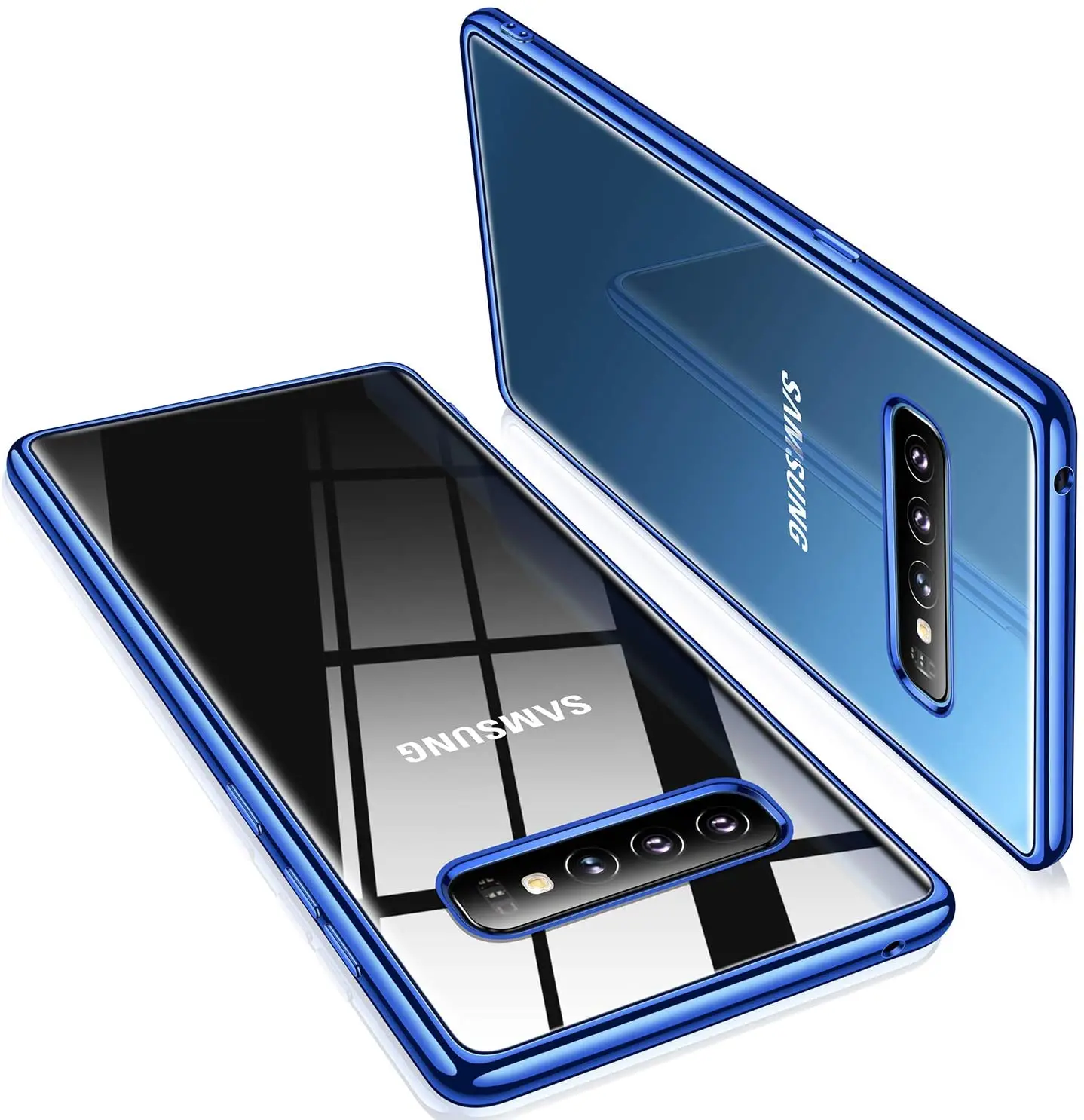 
TORRAS Crystal Clear Series Ultra-Thin Slim Fit Flashy Edge Soft TPU Multi-colored Case For Samsung Galaxy S10 Plus 6.4 Inch 