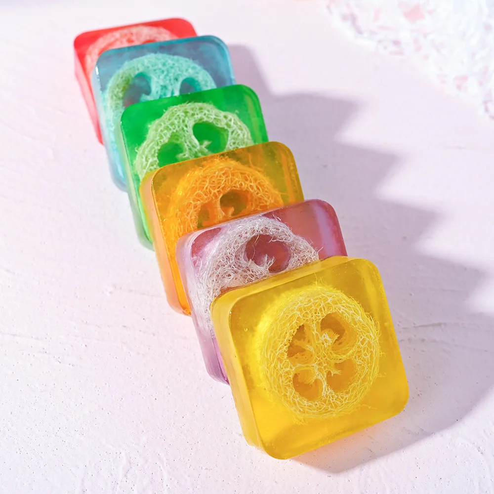 OEM DOM Orange Loofa Lemon Whitening  Face Bath Soap Flowers Hand Made Soap