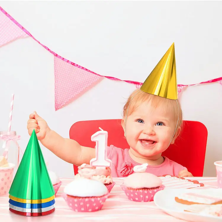 Chinese High Quality Customize Crazy Birthday Party Cone Hats Cone Funny Plastic Paper Party Hats For Adults