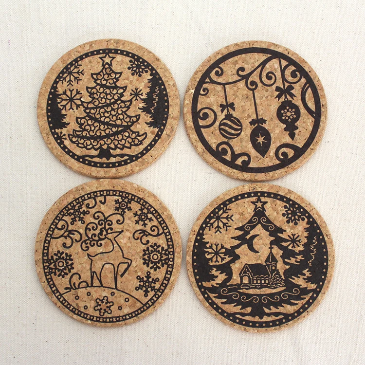 Personalized Custom Cork Coaster Sublimation Wood Cork Coaster Round Housewarming Gifts for New Home Present