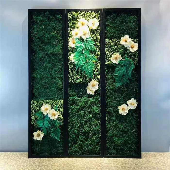 High Quality Real Natural Soft Everlasting Preserved Moss Wall Hanging Framed Green Moss