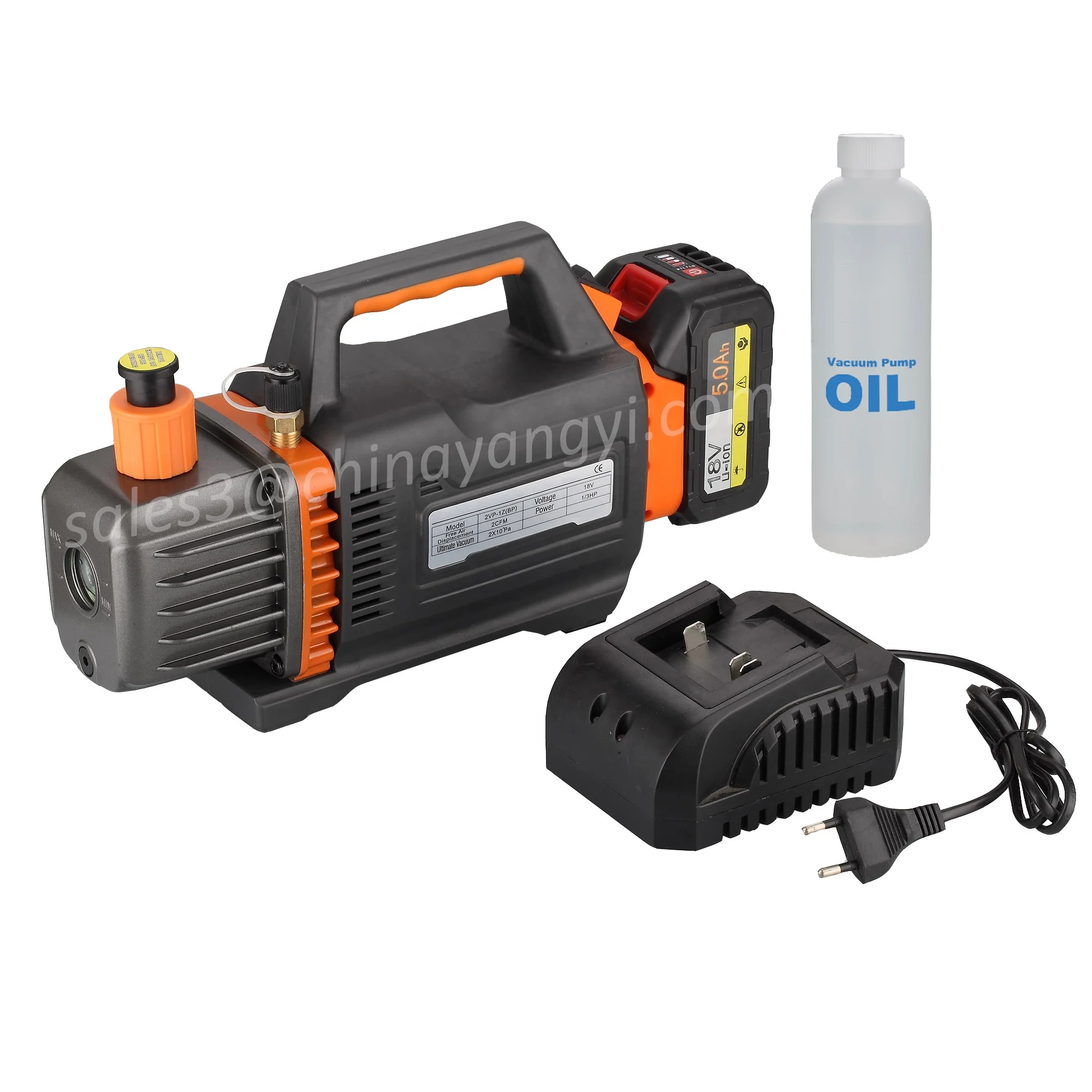 Portable Cordless Vacuum Pump 2CFM 18V Lithium Rechargeable Battery DC Inverter 1/4HP for Air Conditioner Refrigerant HVAC