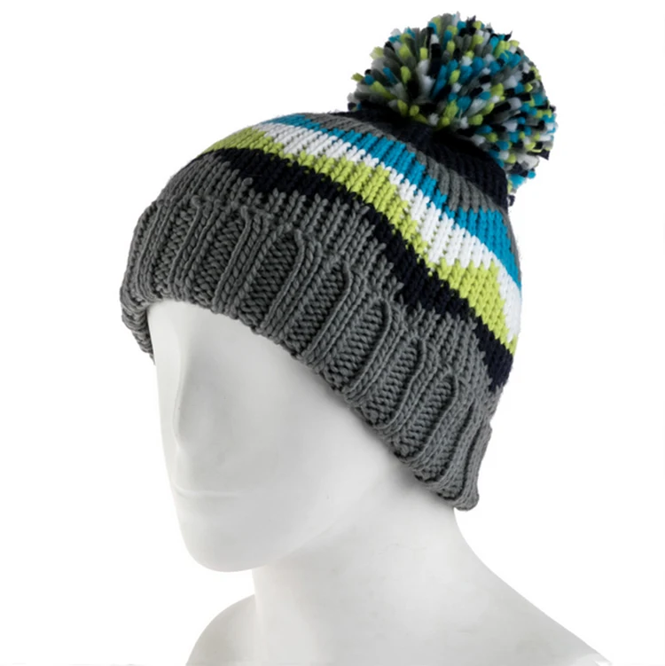 Custom Winter Hats 100% Acrylic Jacquard Pattern Knitted Beanie Hats