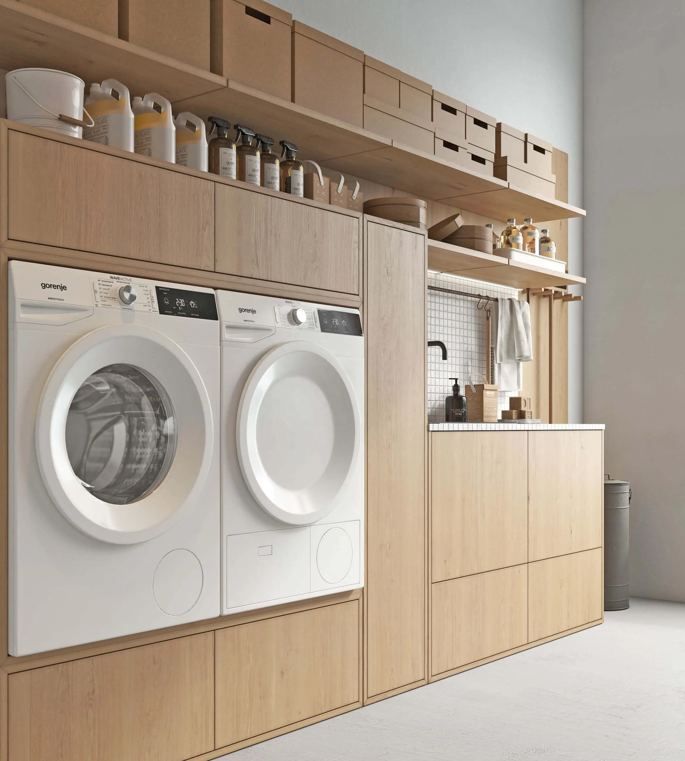 PA furniture custom bathroom clothes storage organization wooden designs laundry cabinets