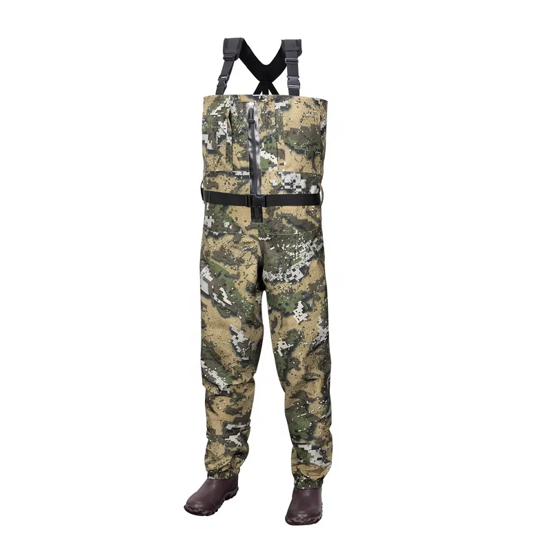 BBCW049 upgraded breathable bootfooted hunting waders fashionable with high-quality bootfooted chest wader Tizip for hunting