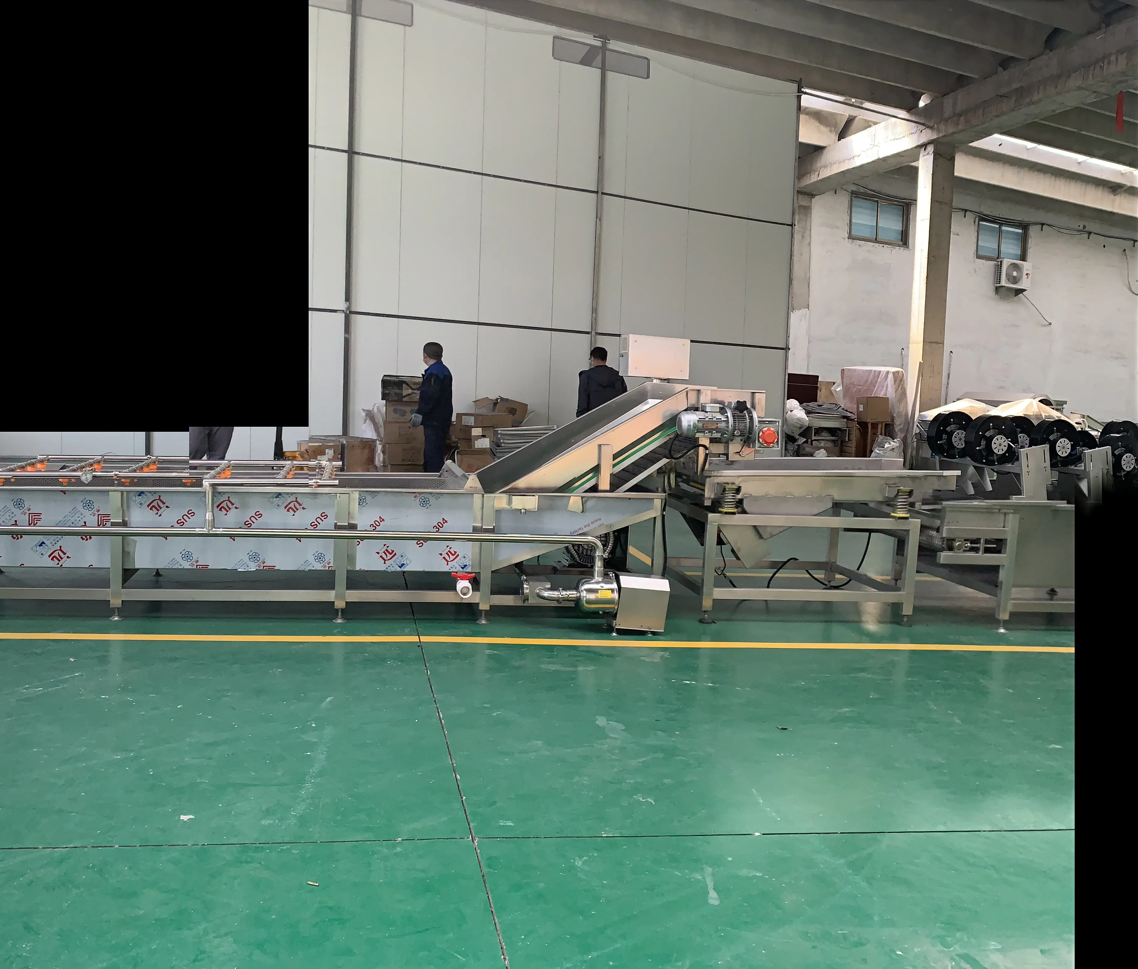 Stainless steel design fruit onion carrot vegetable bubble washing and drying cleaning machine line